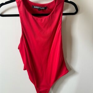 Grey Lab Red Bodysuit
